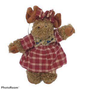 Boyds Bears Mocha Mooseby Plush Christmas Ornament 6.5"